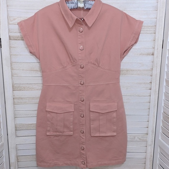 Storia Dresses & Skirts - Storia Military Twill Mini Dress Size Medium